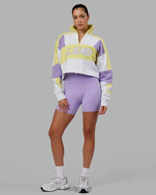 スラム 1/4 ジップ セーター - イエローパープル LSKD 女性 衣服 082HP390