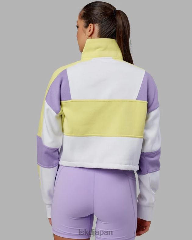 スラム 1/4 ジップ セーター - イエローパープル LSKD 女性 衣服 082HP390