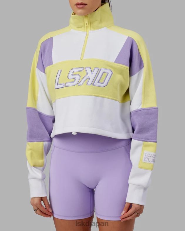 スラム 1/4 ジップ セーター - イエローパープル LSKD 女性 衣服 082HP390