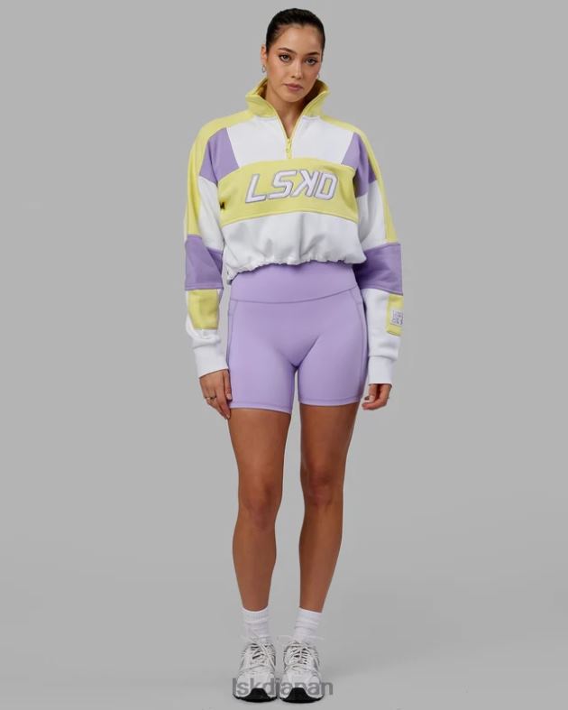 スラム 1/4 ジップ セーター - イエローパープル LSKD 女性 衣服 082HP390