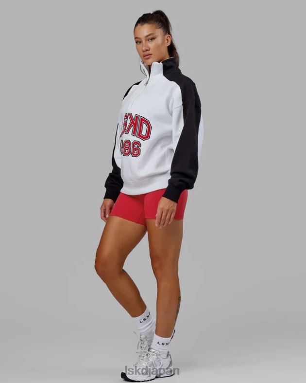 アラムナイ 1/4 ジップ セーター オーバーサイズ - ホワイトスカーレット LSKD ユニセックス 衣服 082HP404