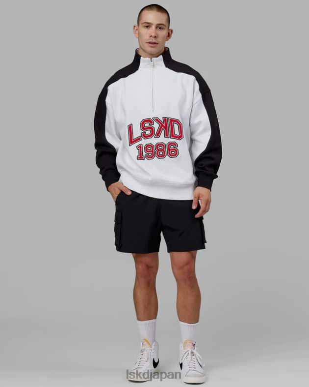 アラムナイ 1/4 ジップ セーター オーバーサイズ - ホワイトスカーレット LSKD ユニセックス 衣服 082HP404