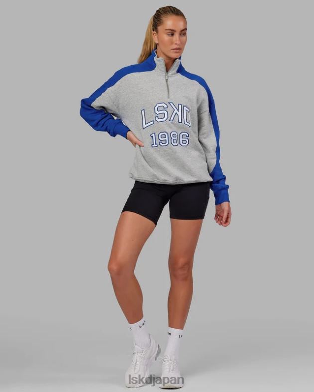 アラムナイ 1/4 ジップ セーター オーバーサイズ - グレーブルー LSKD ユニセックス 衣服 082HP450