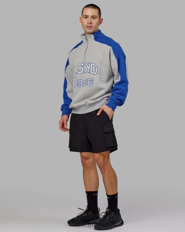 アラムナイ 1/4 ジップ セーター オーバーサイズ - グレーブルー LSKD ユニセックス 衣服 082HP450