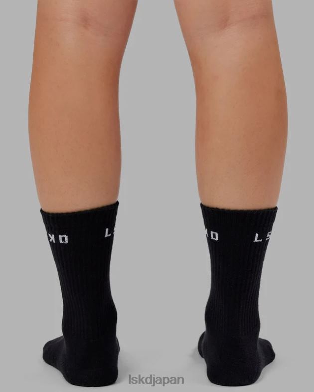 デイリー 3 パック クルー ソックス - ブラック LSKD ユニセックス アクセサリー 082HP855