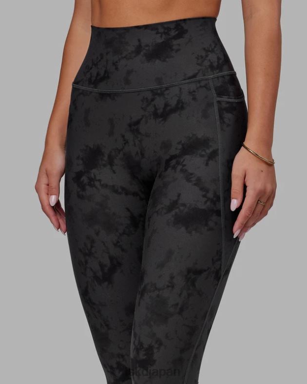 フュージョン 7/8 レギンス - ブラックタイダイ LSKD 女性 衣服 082HP610