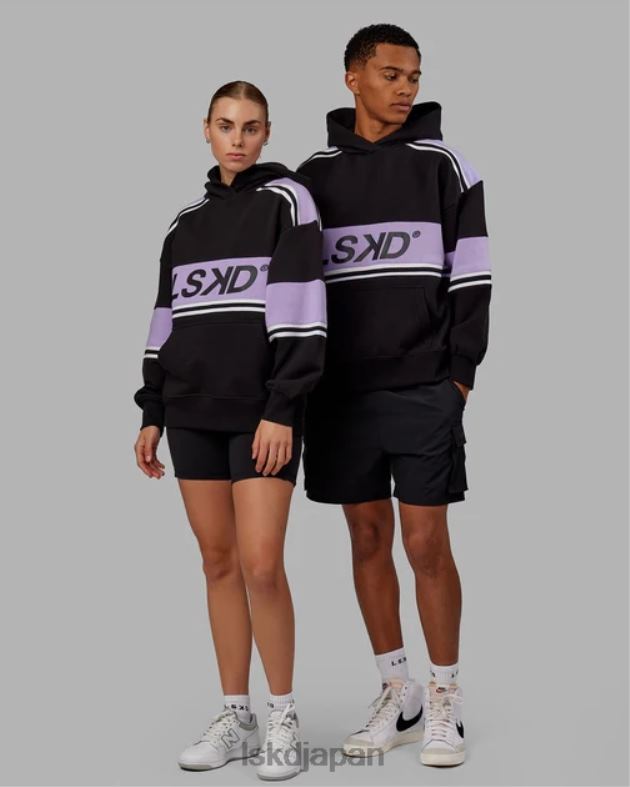 A-チーム パーカー オーバーサイズ - ブラックピーク パープル LSKD ユニセックス 衣服 082HP334