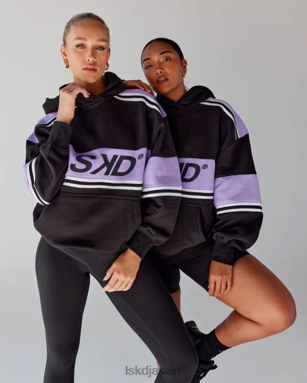 A-チーム パーカー オーバーサイズ - ブラックピーク パープル LSKD ユニセックス 衣服 082HP334