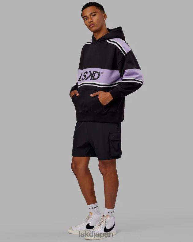 A-チーム パーカー オーバーサイズ - ブラックピーク パープル LSKD ユニセックス 衣服 082HP334