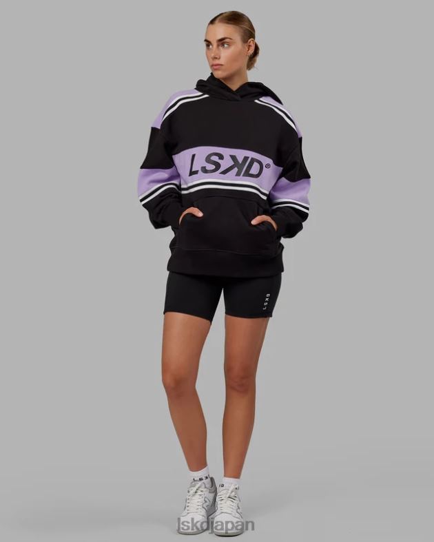 A-チーム パーカー オーバーサイズ - ブラックピーク パープル LSKD ユニセックス 衣服 082HP334