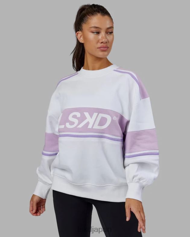 Aチームセーターオーバーサイズ - ホワイトペールライラック LSKD ユニセックス 衣服 082HP443