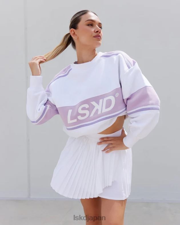 Aチームセーターオーバーサイズ - ホワイトペールライラック LSKD ユニセックス 衣服 082HP443