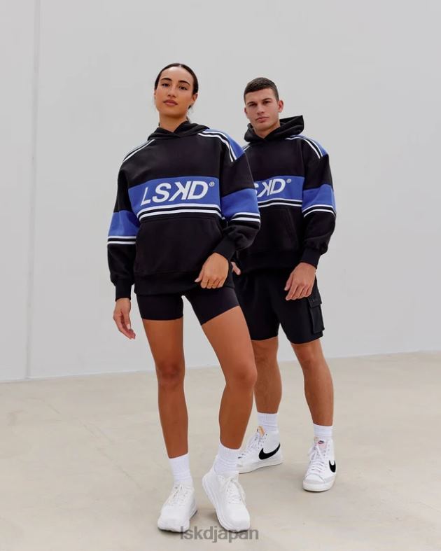 A-チーム パーカー オーバーサイズ - ブラックパワー コバルト LSKD ユニセックス 衣服 082HP456