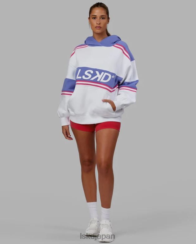 A-チーム パーカー オーバーサイズ - ホワイト - コーンフラワー ブルー LSKD ユニセックス 衣服 082HP457