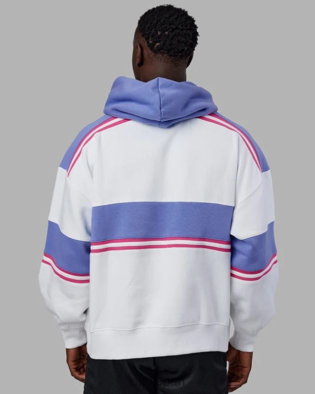 A-チーム パーカー オーバーサイズ - ホワイト - コーンフラワー ブルー LSKD ユニセックス 衣服 082HP457