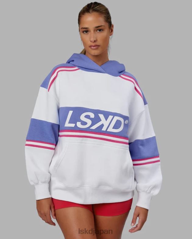 A-チーム パーカー オーバーサイズ - ホワイト - コーンフラワー ブルー LSKD ユニセックス 衣服 082HP457