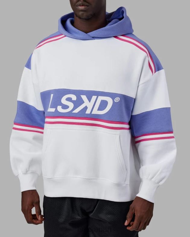 A-チーム パーカー オーバーサイズ - ホワイト - コーンフラワー ブルー LSKD ユニセックス 衣服 082HP457