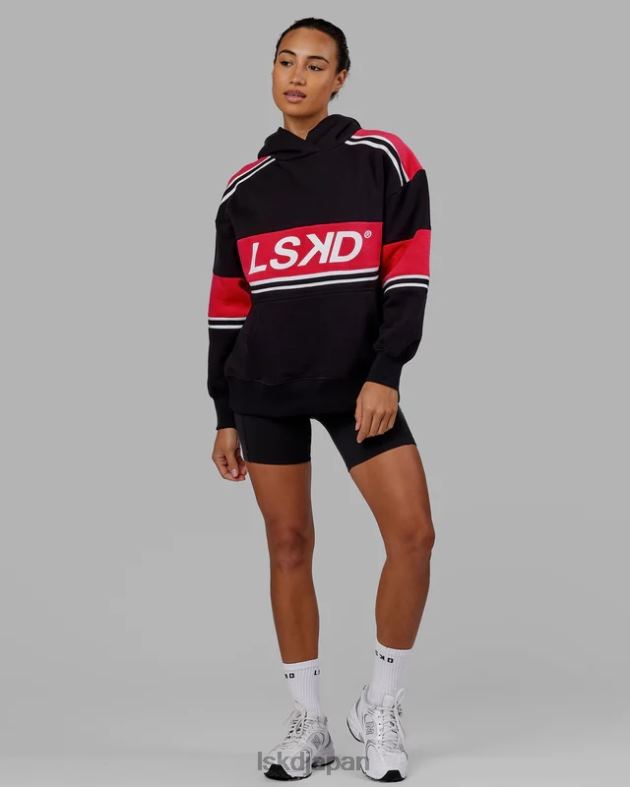 A-チーム パーカー オーバーサイズ - ブラックスカーレット LSKD ユニセックス 衣服 082HP458