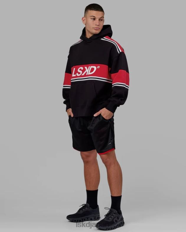 A-チーム パーカー オーバーサイズ - ブラックスカーレット LSKD ユニセックス 衣服 082HP458