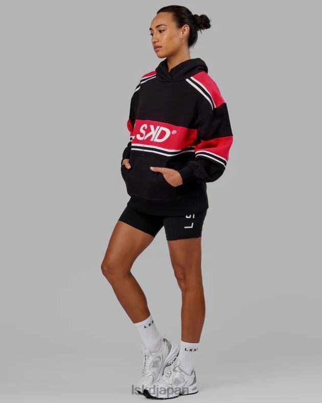 A-チーム パーカー オーバーサイズ - ブラックスカーレット LSKD ユニセックス 衣服 082HP458