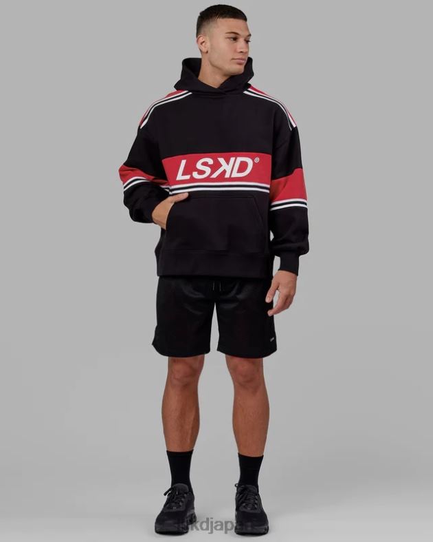 A-チーム パーカー オーバーサイズ - ブラックスカーレット LSKD ユニセックス 衣服 082HP458