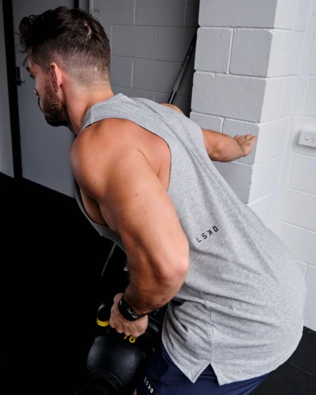 ライバル FLXCOTTON トレーニング フィット タンク - LT グレー マール LSKD 男性 衣服 082HP1011