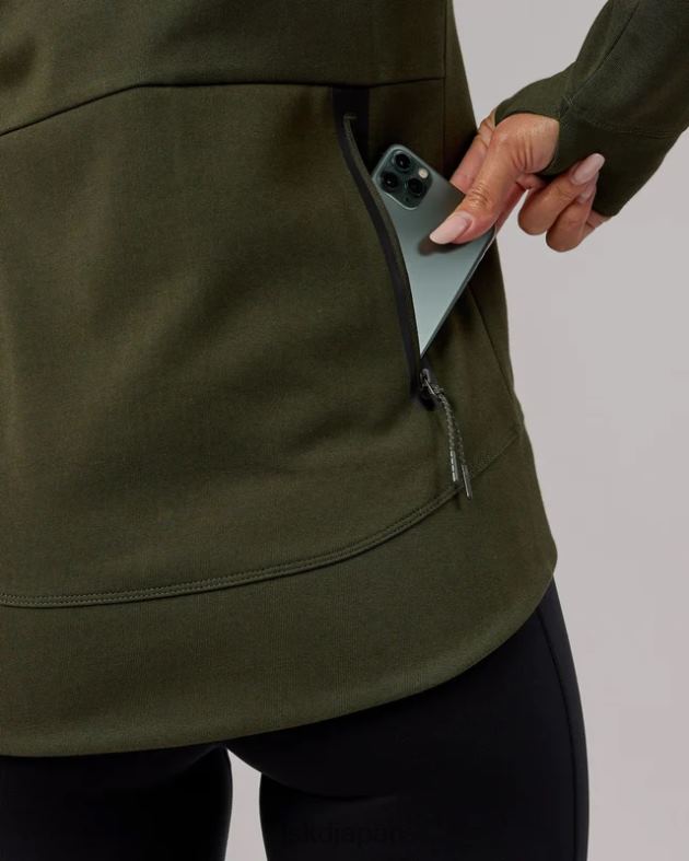 アスリート フォージドフリース ジップスルー パーカー - Forest Night LSKD 女性 衣服 082HP348