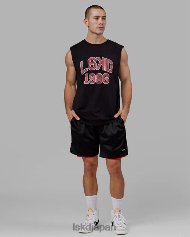 同窓会ヘビーウェイトタンクオーバーサイズ - ブラックレッド LSKD 男性 衣服 082HP1006