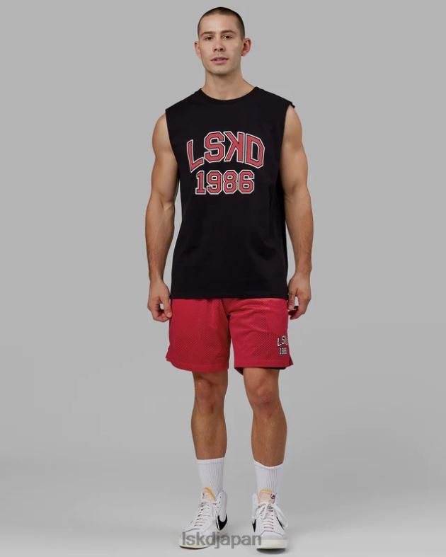 同窓会ヘビーウェイトタンクオーバーサイズ - ブラックレッド LSKD 男性 衣服 082HP1006
