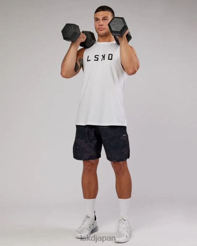 パワー フレックスドライ トレーニング フィット タンク - ホワイト ブラック LSKD 男性 衣服 082HP1024