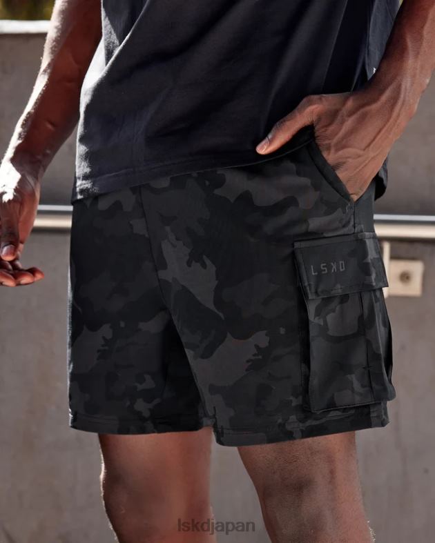 エナジー ストレッチ パフォーマンス カーゴ ショート - ブラック カモフラージュ LSKD 男性 衣服 082HP1094