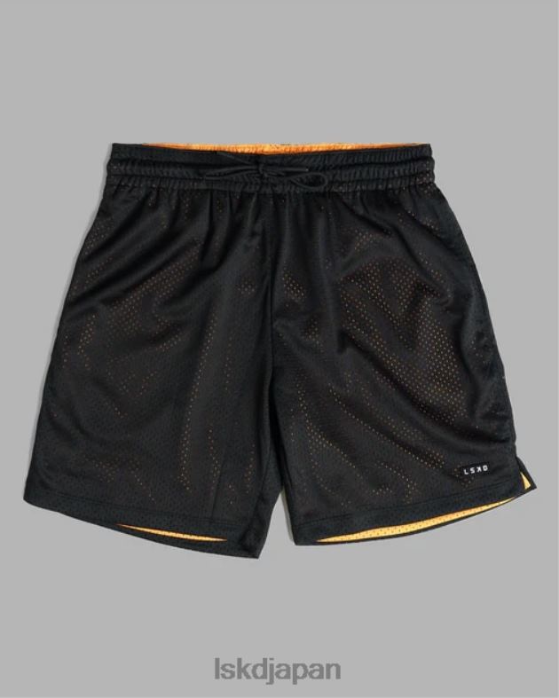 ハイパーリバーシブルバスケットボールショーツ - ブラックタンジェリン LSKD 男性 衣服 082HP1095