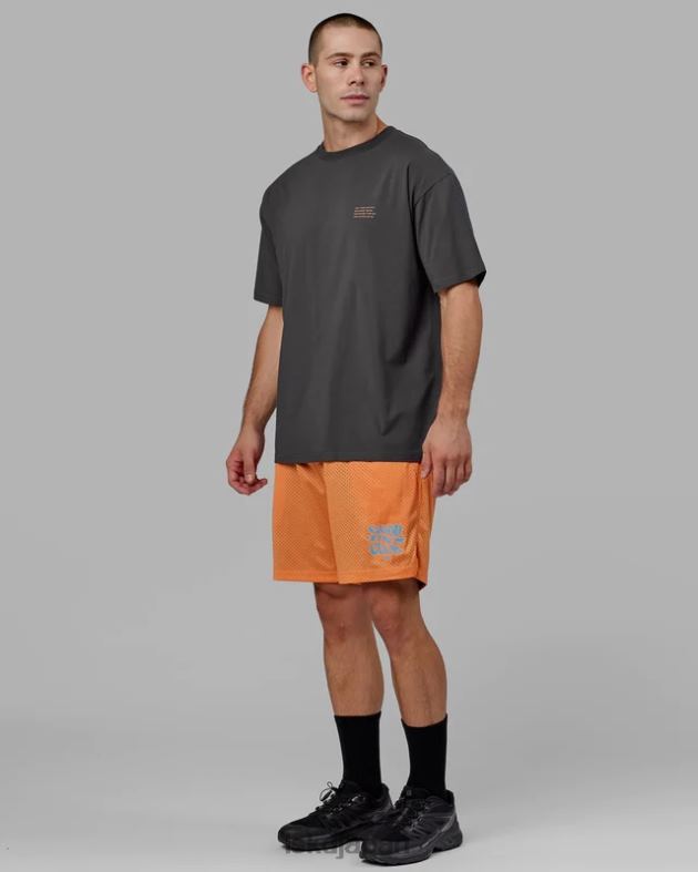 ハイパーリバーシブルバスケットボールショーツ - ブラックタンジェリン LSKD 男性 衣服 082HP1095