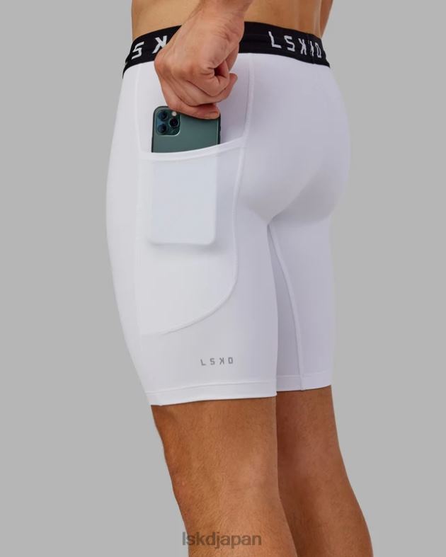 ショートタイトを実行 - 白 LSKD 男性 衣服 082HP1148