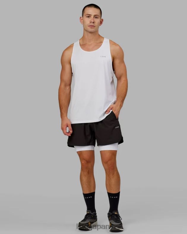 ショートタイトを実行 - 白 LSKD 男性 衣服 082HP1148