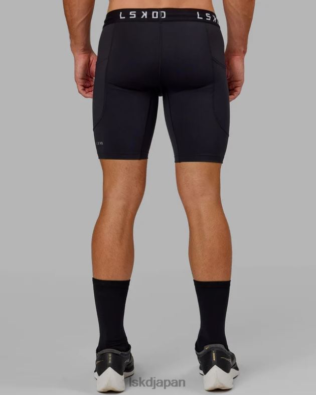 ショートタイトを実行 - 黒 LSKD 男性 衣服 082HP1150