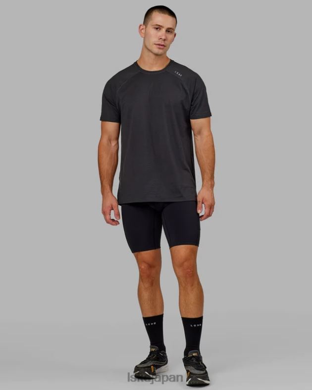 ショートタイトを実行 - 黒 LSKD 男性 衣服 082HP1150