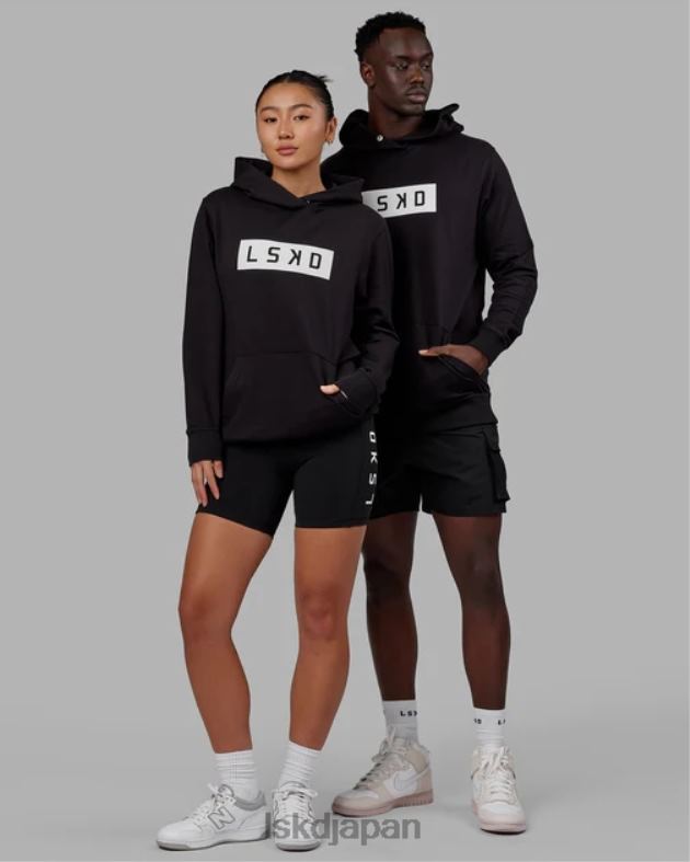 ストレングス フレックスフリース パーカー - ブラックホワイト LSKD ユニセックス 衣服 082HP336