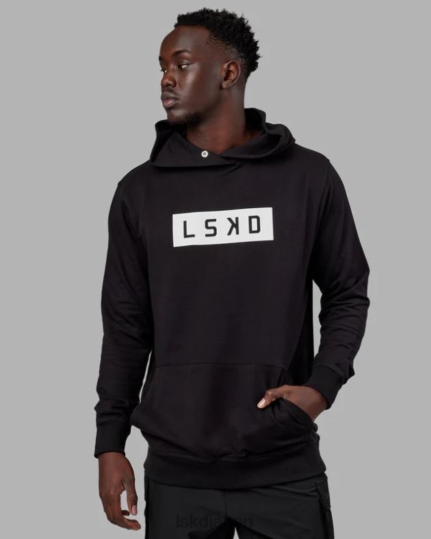 ストレングス フレックスフリース パーカー - ブラックホワイト LSKD ユニセックス 衣服 082HP336