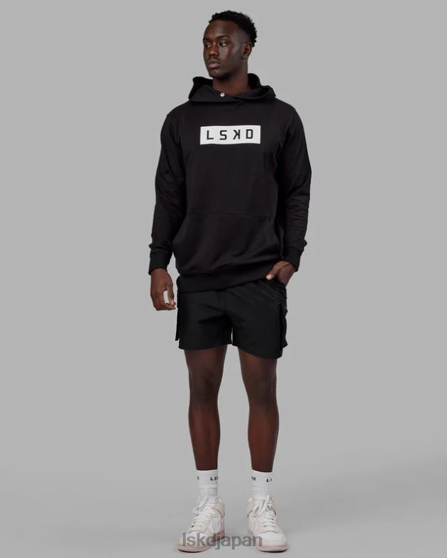 ストレングス フレックスフリース パーカー - ブラックホワイト LSKD ユニセックス 衣服 082HP336