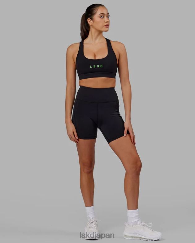 レップ スポーツブラ スモールロゴ - ブラックアップルミント LSKD 女性 衣服 082HP33