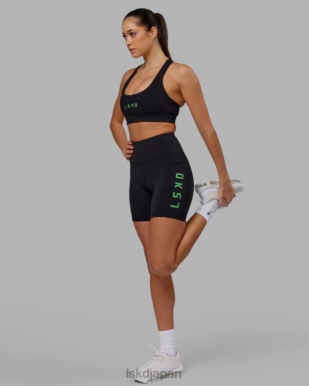 レップ スポーツブラ スモールロゴ - ブラックアップルミント LSKD 女性 衣服 082HP33