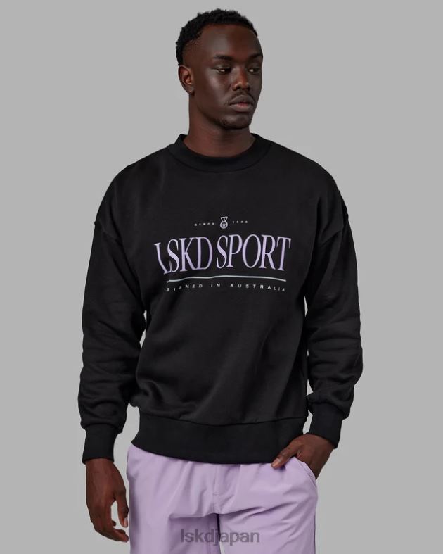 ヘリテージ セーター オーバーサイズ - ブラックペールライラック LSKD ユニセックス 衣服 082HP345