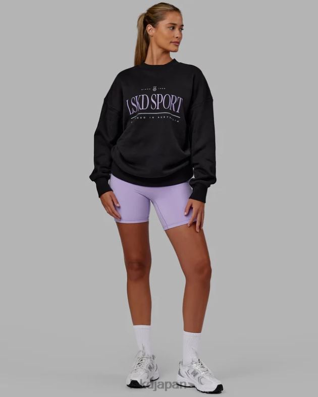 ヘリテージ セーター オーバーサイズ - ブラックペールライラック LSKD ユニセックス 衣服 082HP345