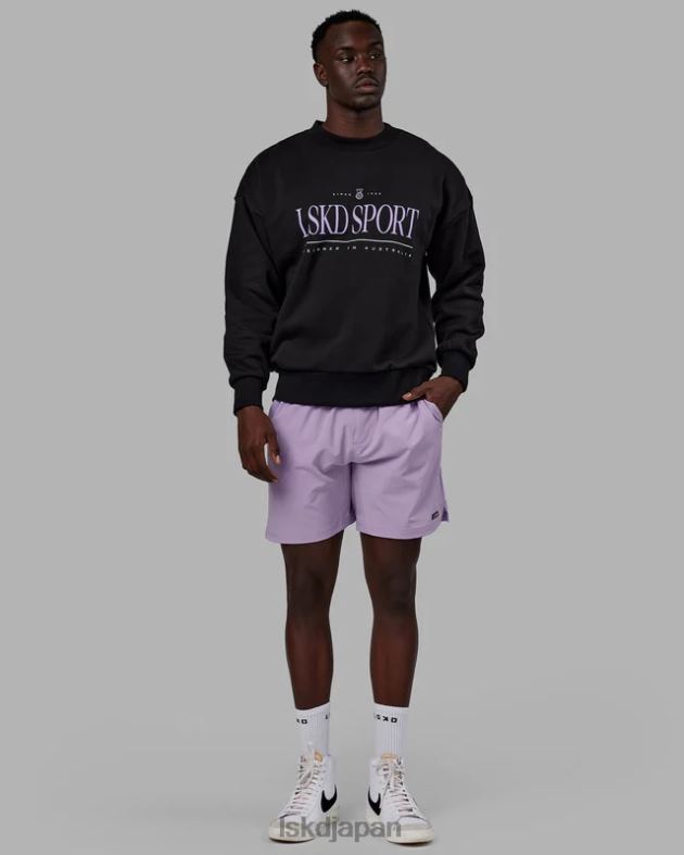 ヘリテージ セーター オーバーサイズ - ブラックペールライラック LSKD ユニセックス 衣服 082HP345