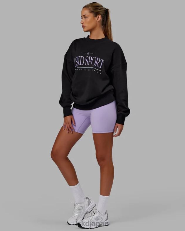 ヘリテージ セーター オーバーサイズ - ブラックペールライラック LSKD ユニセックス 衣服 082HP345