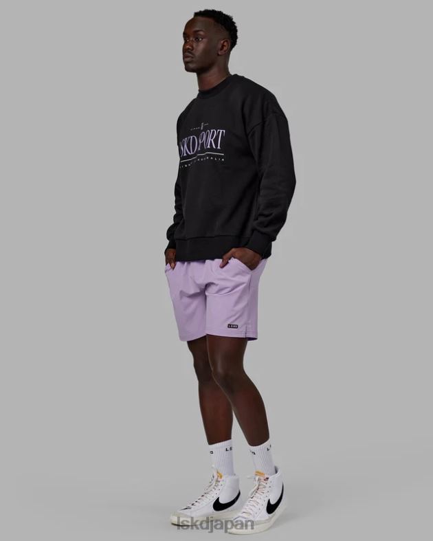 ヘリテージ セーター オーバーサイズ - ブラックペールライラック LSKD ユニセックス 衣服 082HP345