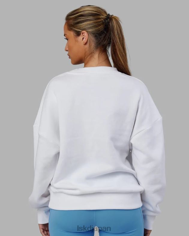 ヘリテージ セーター オーバーサイズ - ホワイトブルー LSKD ユニセックス 衣服 082HP346