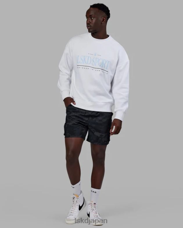 ヘリテージ セーター オーバーサイズ - ホワイトブルー LSKD ユニセックス 衣服 082HP346