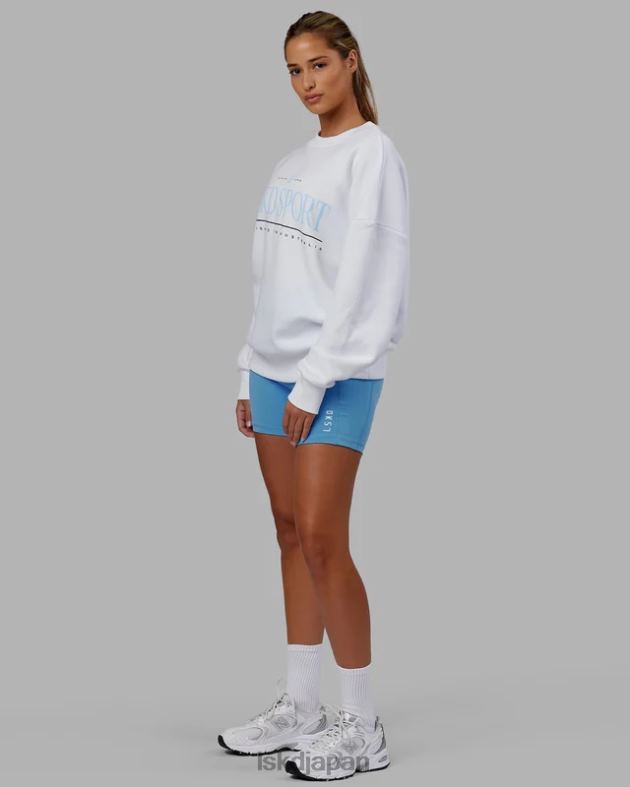 ヘリテージ セーター オーバーサイズ - ホワイトブルー LSKD ユニセックス 衣服 082HP346